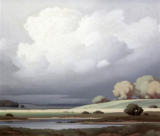 § Pierre de Clausade (1910-1976) Paysage de la Nievre, 1970 18 x 21.5in.